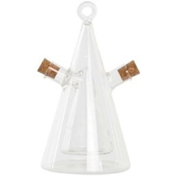 Set med olja och vinäger DKD Home Decor 10,5 x 9 x 18 cm Transparent Kork 300 ml Borosilikatglas