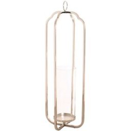 Ljusstakar Home ESPRIT Silvrig Glas Stål 21 x 21 x 62 cm
