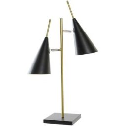 Bordslampa DKD Home Decor Svart Gyllene Metall 25 W 220 V 38 x 16 x 64 cm