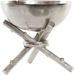Bordsdekoration Home ESPRIT Silvrig Aluminium 30 x 30 x 28 cm