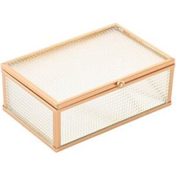 Smyckeskrin Home ESPRIT Gyllene Metall Glas 15 x 11 x 5,5 cm
