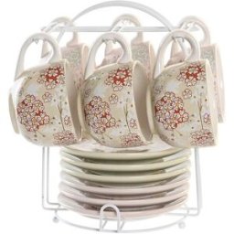 Kaffeset DKD Home Decor Grön Beige Metall Dolomite 180 ml