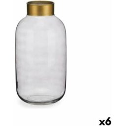 Vas Gift Decor Grå Gyllene Glas 14,5 x 29,5 x 14,5 cm (6 antal)