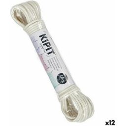 Tvättlina Kipit Vit PVC 10 m 18 x 3 x 4 cm (12 antal)