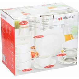 Matservis Alpina Vit Keramik 16 Delar (4 antal)