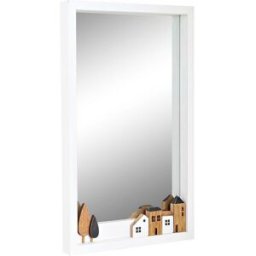 Väggspegel DKD Home Decor Vit Hus Urban 36 x 4 x 60 cm