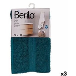 Badhandduk Berilo Blå 80 % bomull 20 % Polyester 70 x 130 cm 35 x 4 x 20 cm (3 antal)
