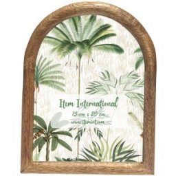 Fotoram Home ESPRIT Naturell Glas Mangoträ Tropiskt