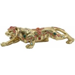 Prydnadsfigur DKD Home Decor 39 x 11 x 10 cm Gyllene Kolonial Panter
