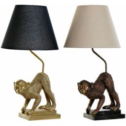 Bordslampa DKD Home Decor 32,5 x 30 x 60 cm Svart Beige Gyllene Metall Harts 220 V 50 W (2 antal)