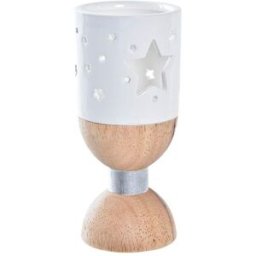 Jul-ljusstake DKD Home Decor Vit Brun Naturell Stjärna 6 x 6 x 14 cm