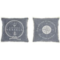 Kudde DKD Home Decor Blå Vit Frans Medelhavs Havsblå 45 x 10 x 45 cm (2 antal)