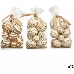 Dekorativa bollar Gift Decor Vit Brun 14 x 31 x 10 cm (12 antal)