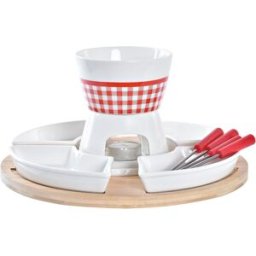 Fondue DKD Home Decor Röd 26,5 x 26,5 x 1,5 cm (10 pcs)