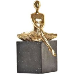 Prydnadsfigur DKD Home Decor Ballerina Gyllene Harts Mörkgrå (21,5 x 23 x 32 cm)