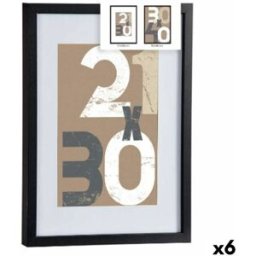 Fotoram för upphängning Gift Decor Svart Glas Trä MDF 30 x 40 cm (6 antal)