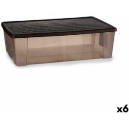 Förvaringslåda med lock Stefanplast Elegance Brun Plast 30 L (6 antal)