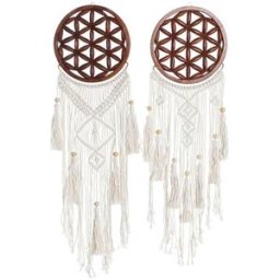 Hängdekoration DKD Home Decor 25 x 1 x 93 cm Brun Vit (2 antal)