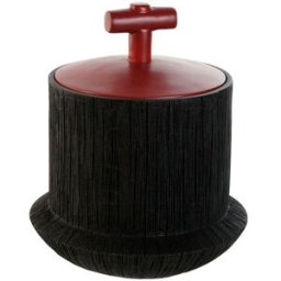 Keramikskål Home ESPRIT Svart Röd Harts Orientalisk 22 x 22 x 25 cm