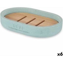 Tvålfat Berilo Blå Harts Bambu 12,5 x 2,5 x 8,5 cm (6 antal)