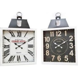 Väggklocka DKD Home Decor 60 x 6 x 89 cm Glas Svart Vit Järn Traditionell Trä MDF (2 antal)
