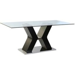 Matsalsbord DKD Home Decor Svart Trä Härdat glas Trä MDF 180 x 90 x 76 cm