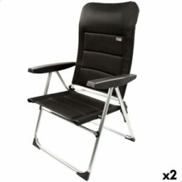 Strandstol Aktive Deluxe Hopfällbar Svart 49 x 105 x 59 cm (2 antal)