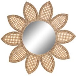 Väggspegel DKD Home Decor Brun Naturell Sol Tropiskt 60 x 2 x 60 cm