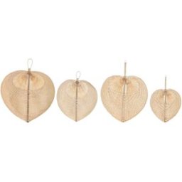 Väggdekoration Home ESPRIT Ljusbrun Naturell Solfjäder Tropiskt (4 Delar)