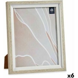Fotoram Gift Decor Vit Beige Glas polystyren Plast (6 antal)