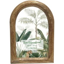 Fotoram Home ESPRIT Naturell Glas Mangoträ Tropiskt