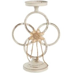 Ljusstakar DKD Home Decor 24 x 13 x 34 cm Metall Vit