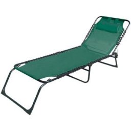 Marbueno Hopfällbar Stål Solstol Med Kudde Trädgård och Pool 190X58X27 cm Grön 10002