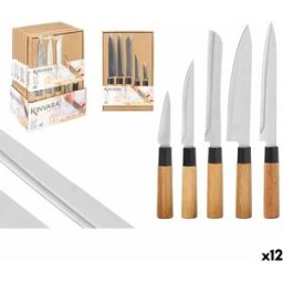 Knivset Kinvara Brun Metall Bambu (12 antal)