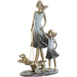 Prydnadsfigur DKD Home Decor 16 x 9,5 x 24 cm Blå Gyllene Familj