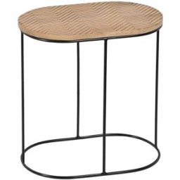 Sidobord 60 x 39,5 x 60 cm Naturell Svart Metall Trä (2 antal)