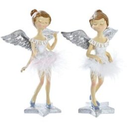 Julgranskula DKD Home Decor Harts Ängel (11 x 9 x 17 cm) (2 antal)