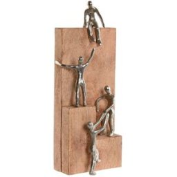Prydnadsfigur Home ESPRIT Brun Silvrig Naturell 15 x 10 x 39 cm