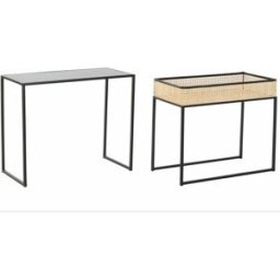 Soffbord DKD Home Decor Svart Naturell 60 x 30 x 50 cm