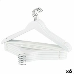 Klädhängarset Max Home Vit Trä Stål 44,5 x 23 x 1 cm 10 Delar (6 antal)