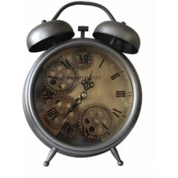 bordsklocka DKD Home Decor Silvrig