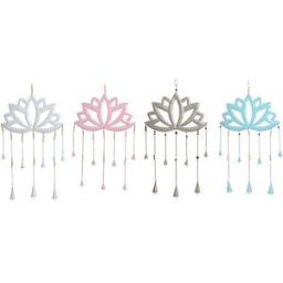 Hängdekoration Home ESPRIT Blå Vit Grå Rosa Järn Orientalisk Lotus Flower (4 antal)