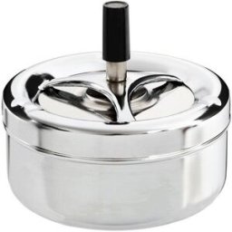 Askfat Excellent Houseware Med lock Roterbar Silvrig Multicolour metallic Rostfritt stål Ø 9,5 cm