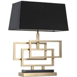 Bordslampa Home ESPRIT Svart Gyllene 50 W 220 V