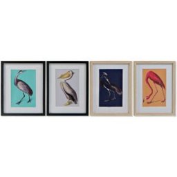 Tavla DKD Home Decor polystyren 35 x 2 x 45 cm Fåglar (4 Delar)