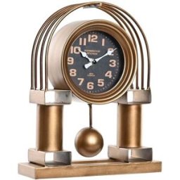 bordsklocka DKD Home Decor Svart Gyllene Traditionell