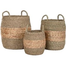 Korg - set Home ESPRIT Naturell Vattenhyacint (3 Delar)