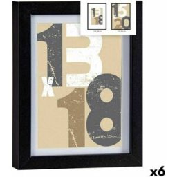 Fotoram Gift Decor Svart Glas Trä MDF (6 antal)