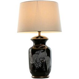 Bordslampa Home ESPRIT Svart Gyllene Keramik 50 W 220 V 40 x 40 x 70 cm