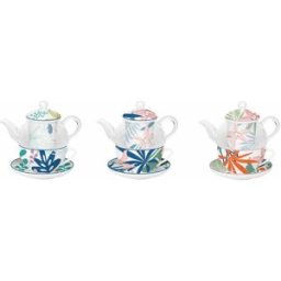 Spel: Tekanna DKD Home Decor Glas Porslin Blå Grön (3 antal)